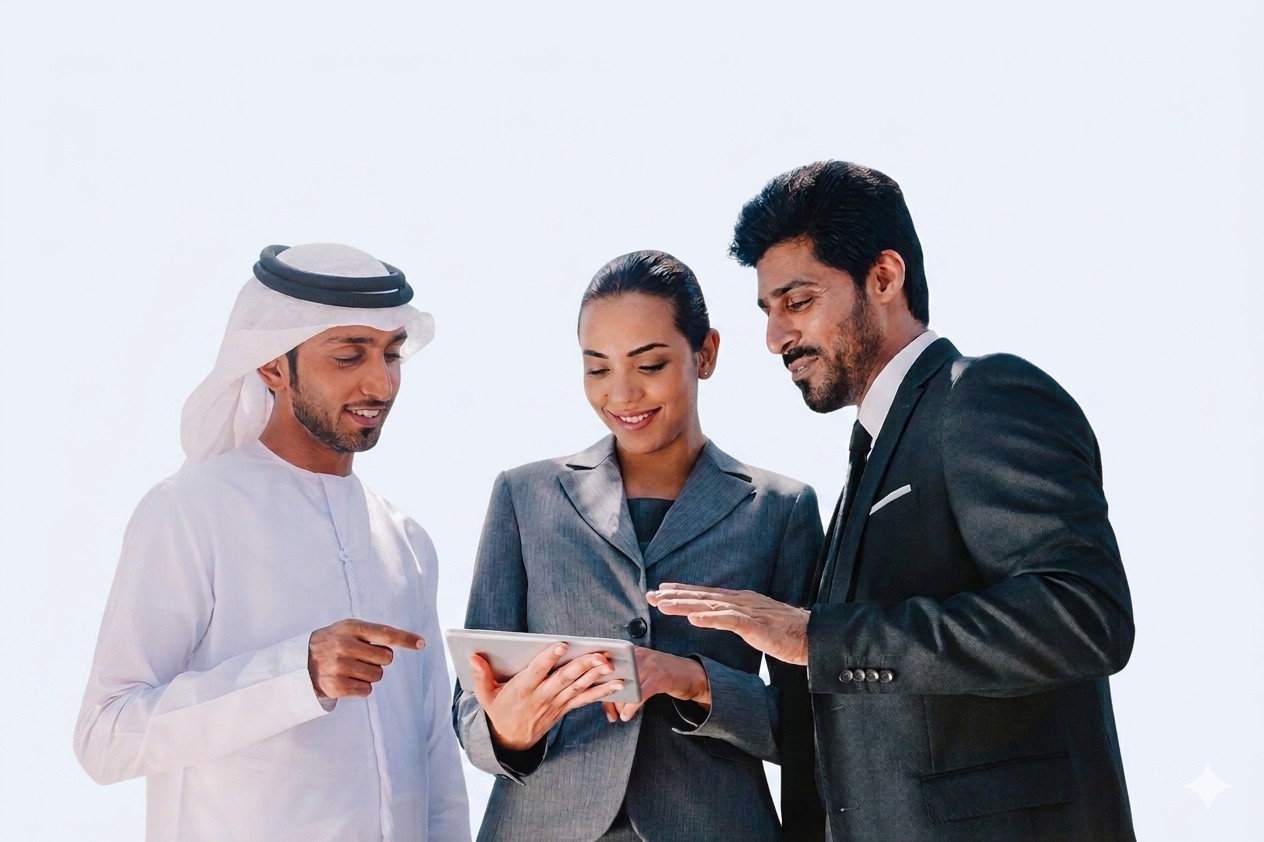 Advisors discussing a Dubai setup plan